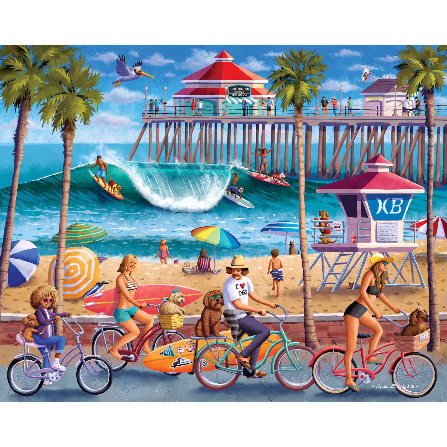 Dog Surfing | 210 Piece Personal Puzzle