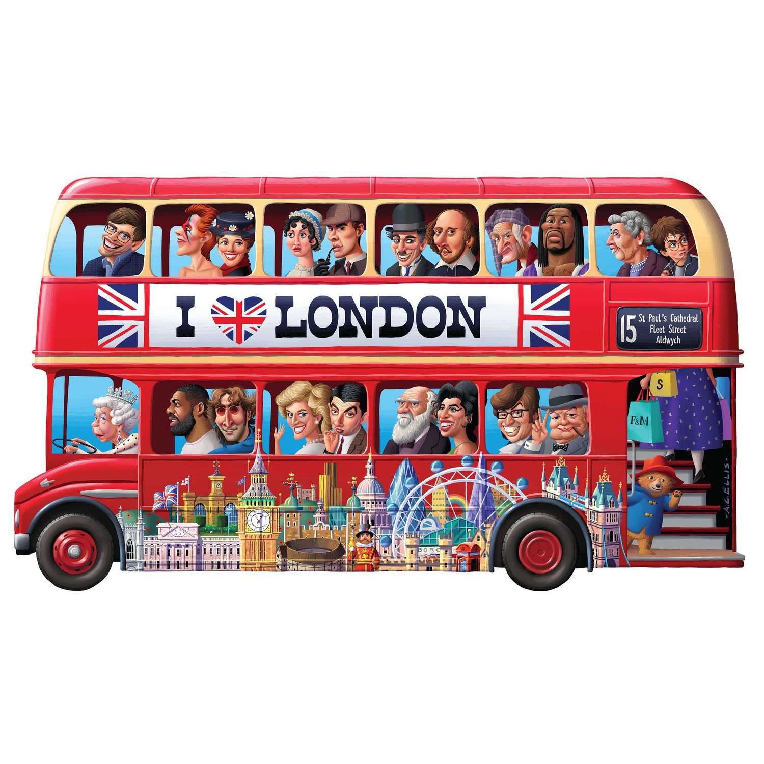 Double-Decker Bus | Luxury Wood Puzzle - Jumbo Size
