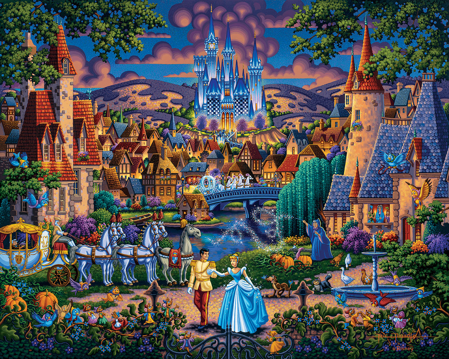Cinderella's Enchanted Evening – 30" x 37" Canvas Wall Murals (Onyx Black Frame)