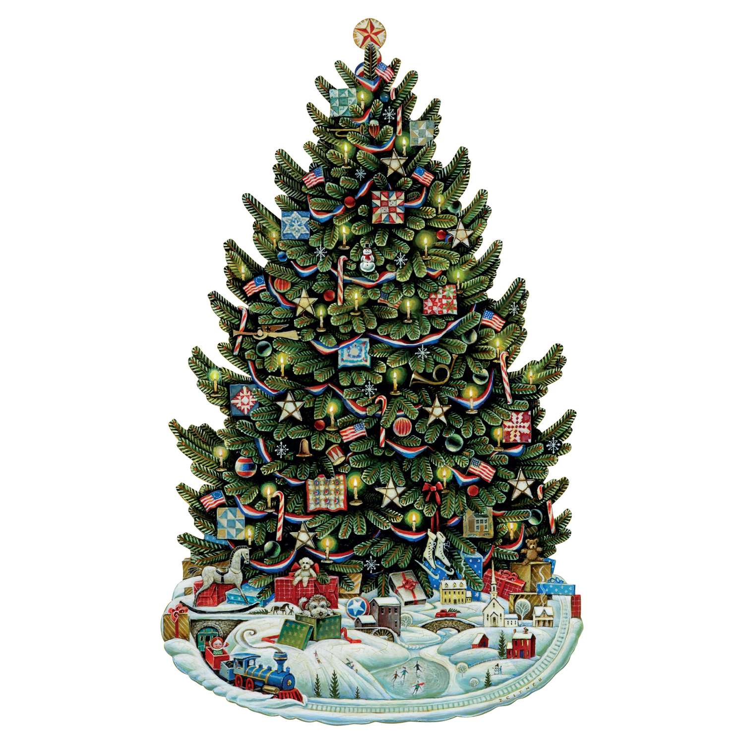 American Christmas Tree | Luxury Wood Puzzle - Medium Size