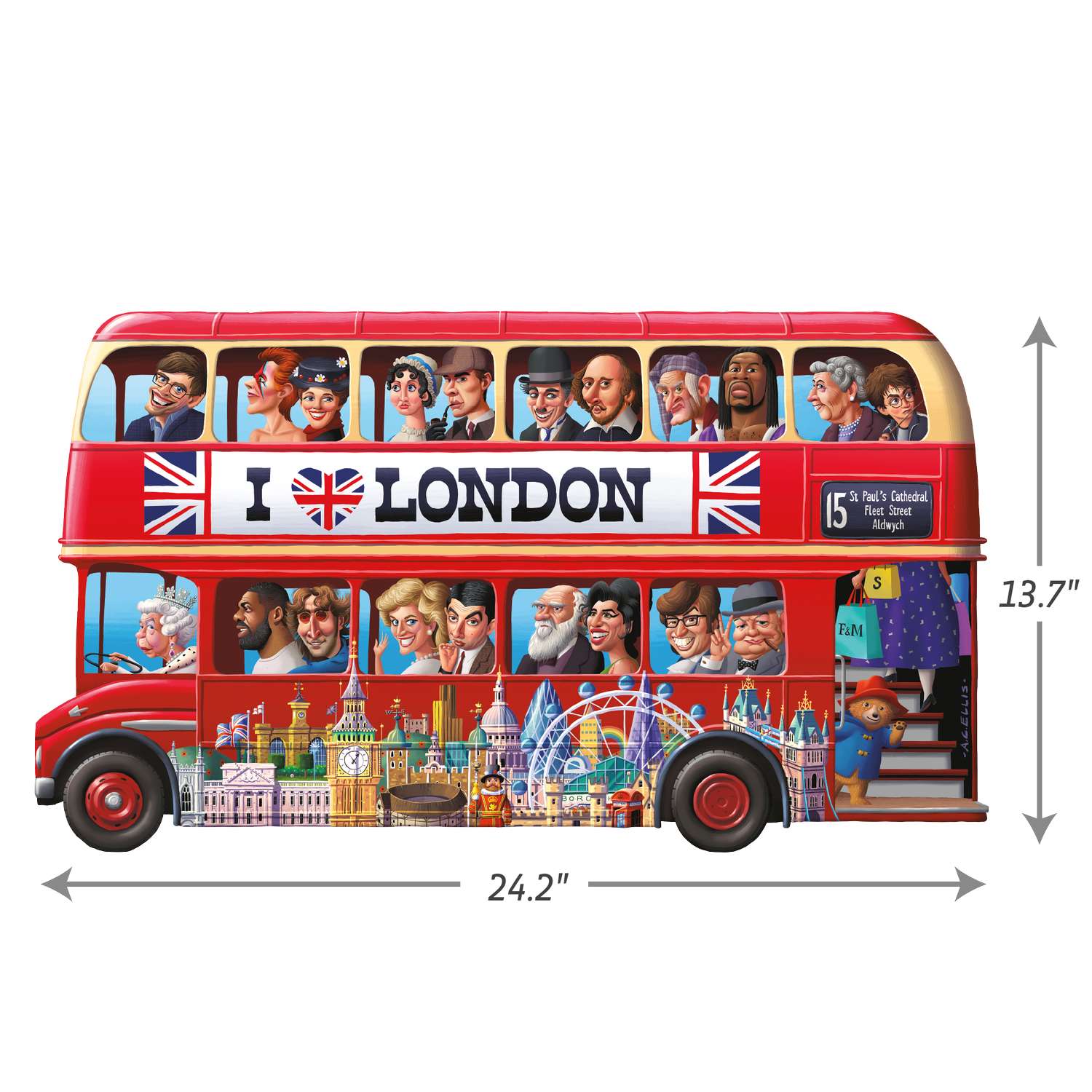 Double-Decker Bus | Luxury Wood Puzzle - Jumbo Size