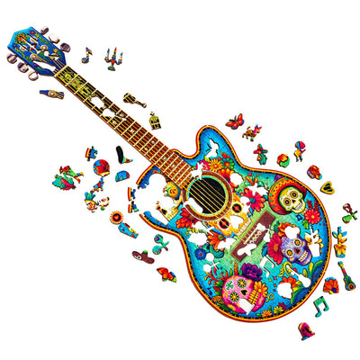 Guitar Calavera | Luxury Wood Puzzle - Large Size