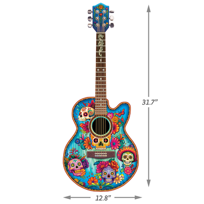 Guitar Calavera | Luxury Wood Puzzle - Large Size