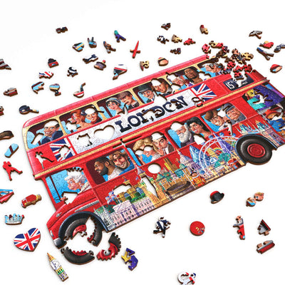Double-Decker Bus | Luxury Wood Puzzle - Jumbo Size
