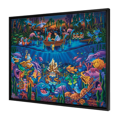 The Little Mermaid - Part of Your World – 30" x 37" Canvas Wall Murals (Onyx Black Frame)