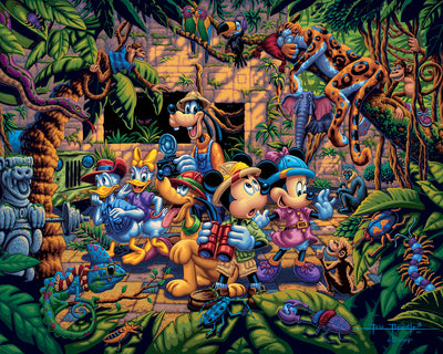 Mickey and Friends Exploring the Jungle Art Print
