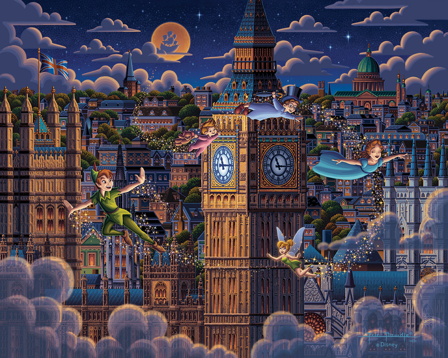 Peter Pan Learning to Fly – 11" x 14" Art Print