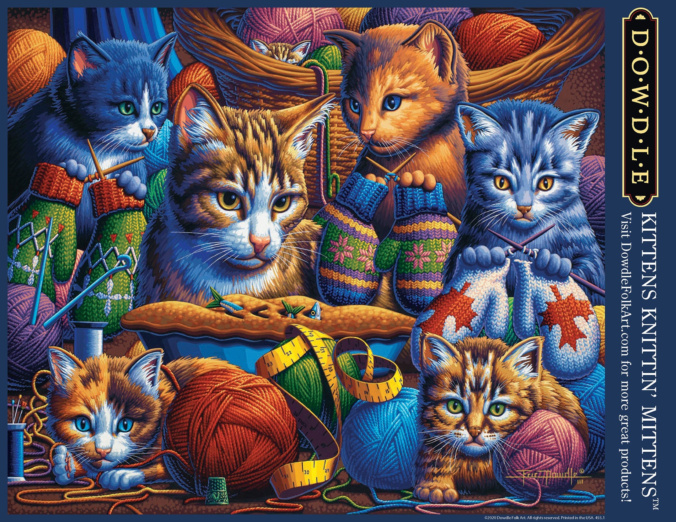 Kittens Knittin' Mittens - Mini Puzzle - 250 Piece